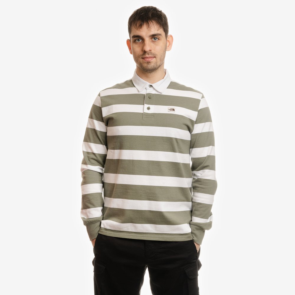 LONGSLEEVE THE NORTH FACE RUGBY SHIRT AGAVE GREEN STRIPE
